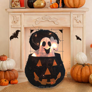 Luz LED Emergente Moderna de 13 Pulgadas con Forma de Calabaza Blanca, Decoración Ecológica para Halloween para el Hogar y Hoteles - Product Image 6