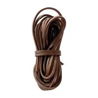 Cordons de collier plats en cuir véritable LST586 pour la fabrication de bijoux avec breloque, fermoir non traité, cordon fin tressé