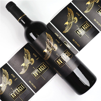 Étiquettes d'emballage pour vin et vodka en or brillant, personnalisables, imperméables et résistantes à l'huile, avec impression UV sur matériau de qualité supérieure