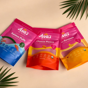 Custom Printed Dog Snack Stand Up Zipper Bags With Window For Pet Treats Packaging - Product Image 2