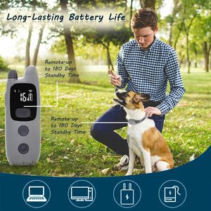 Venta al por mayor control remoto recargable antiladridos <span class=keywords><strong>collar</strong></span> de entrenamiento para perros con vibración y pitido y eléctrico - Product Image 3