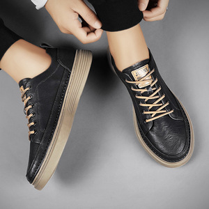 Baskets en cuir PU pour hommes, chaussures de <span class=keywords><strong>basket</strong></span>-ball, de marche, de skateboard, décontractées, vente en gros - Product Image 2