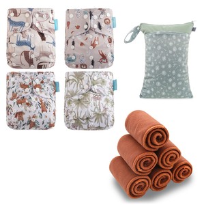 CE Fournisseur Ensemble de <span class=keywords><strong>4</strong></span> Pcs Couches Étanches Pul Suede Couches Lavables Couches Réutilisables pour Bébé - Product Image 3