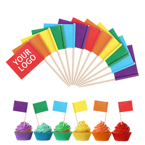 HuaShanQi Full Color Printed Colorful Wood &amp; Paper Classic Toothpick <strong>Flags</strong> for Party and Wedding Decorations - Product Image 1