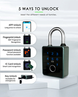 Cadenas intelligent étanche IP65 avec empreinte digitale TTlock Tuya, mot de passe, carte IC, clé pour vélo, camion, casier, bureau, sac, valise