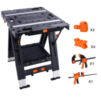Table de travail et chevalet portables robustes à double fonction, hauteur réglable, table de travail robuste de 500 livres