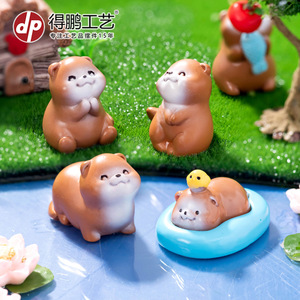 ตุ๊กตาตัวนากน่ารัก Dp Craft ทำจากเรซิ่น ของตกแต่งบ้านขนาดเล็กสำหรับวางบนโต๊ะ - Product Image 4