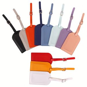 Cowhide Leather Luggage Baggage <b>Tags</b> <b>ID</b> Label for Suitcases Backpack Crazy Horse Genuine Leather Card Holder - Product Image 1