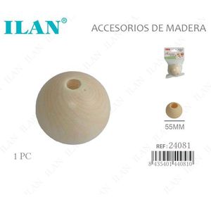 Perline in legno ILAN da 55 mm con foro grande per artigianato e creazione di gioielli - Product Image 1