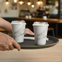 Plateau de service multifonctionnel, écologique, durable, en PP, avec logo personnalisé, antidérapant, pour hôtel et restaurant, finition laquée noire/marron