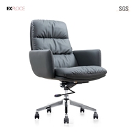 Chaise de bureau en cuir 8,8 cm, moderne, pivotante, pour ordinateur, confortable pour salle de réunion