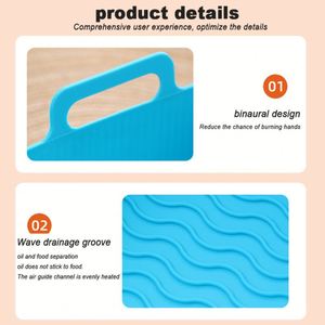 Panier en silicone réutilisable rectangulaire pour friteuse à air, compatible avec la circulation d'air, idéal pour la cuisson et la préparation alimentaire - Product Image 4