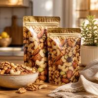 Op maat gemaakte Doypack staande zak met bovenrits voor noten, pinda's, walnoten, cashewnoten, gedroogd fruit, voedselverpakking, Mylar zak