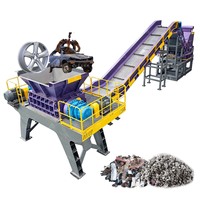 Ligne de recyclage de ferraille de grande capacité pour coques de voitures, jantes en aluminium et acier, avec broyeur de métaux et concasseur à marteaux
