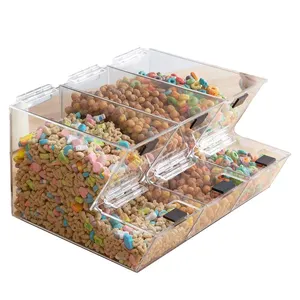 VONVIK Acrylic Candy Dispenser With Notches,Clear Plastic Candy Storage Box