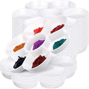 Ensemble de 25 palettes de peinture en plastique, plateau de mélange d'aquarelle, <span class=keywords><strong>palette</strong></span> de peinture acrylique pour enfants, adultes, atelier d'artisanat, utilisation artistique - Product Image 1