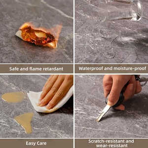 Carrelage de sol en <span class=keywords><strong>PVC</strong></span> auto-adhésif à grain de pierre pour appartement moderne, résistant à l'usure, anti-rayures, écologique, antidérapant, imitation <span class=keywords><strong>ciment</strong></span> - Product Image 5