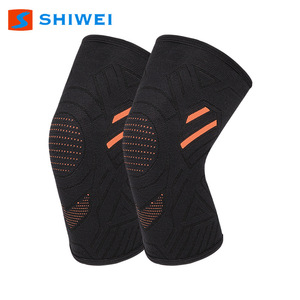 Shiwei <b>Knee</b> <b>Brace</b> Compression <b>Support</b> Black Orange Unisex Basketball Running Summer Outdoor Hiking Patellar Tracking Disorder - Product Image 3