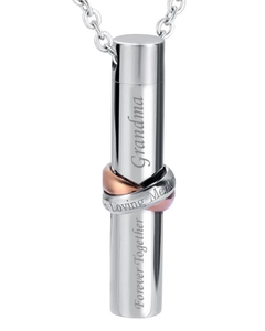 Discount Infinity Stainless Steel <strong>Ash</strong> <strong>Keepsake</strong> Cylinder Pendant Stock Sister Brother Mom grandma Uncle <strong>Dad</strong> Urn Cremation Forever - Product Image 1