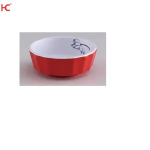 Ss017 Customizable Bicolor Chinese Style Eco-Friendlyround Matte Plastic Bowl Melamine Set Hotel Durable Party Restaurant