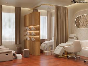 Comptoir de présentation multifonctionnel de haute qualité en acier personnalisé pour salon de manucure avec éclairage LED et étagère murale - Product Image 4