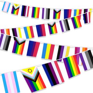 Wholesale Customized LGBT Gay Pride <strong>String</strong> <strong>Flags</strong> Rainbow LGBT Pennant <strong>Bunting</strong> <strong>Flags</strong> Banner for Event Cheering <strong>Decoration</strong> - Product Image 2