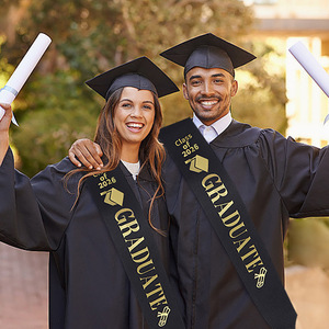 Fascia da laurea glitterata Classe 2026, Fascia da spalla per cerimonia, Cintura da laureato in tessuto glitterato per festa di laurea - Product Image 3