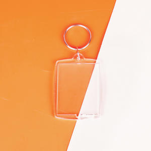 Bingkai foto akrilik bulat transparan kustom dengan logam DIY gantungan kunci plastik gantungan kunci liontin untuk hadiah promosi - Product Image 5