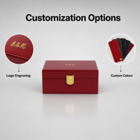 Boîte à parfum en bois laqué brillant, doublée de velours, coffret de rangement pour montres et bijoux, fermoir doré, boîte cadeau rouge pour collectionneurs