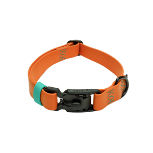 Collares para mascotas de PVC de dos tonos con herrajes negros mate, duraderos, fáciles de limpiar, longitud ajustable, cintas personalizadas, diseño colorido - Product Image 1