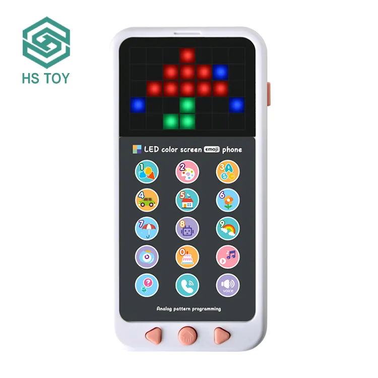 HS Toy Led Colorful Smart Programming Button Touch And Slide Baby Cell Mobile Phone Musical Toys For Kids