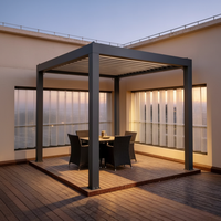 Pergola de luxe Yimu en alliage d'aluminium avec toit à lamelles, imperméable, finition thermolaquée, personnalisable, motorisée, pour extérieur