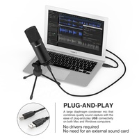 Für K730 USB-Kondensatormikrofon – Geräuschunterdrückend, tragbar, leicht für Studioaufnahmen, Youtuber, Livestream, Desktop-Nutzung