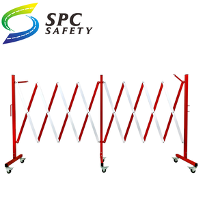 Barrera de seguridad para construcción en interiores, control de multitudes, barrera de seguridad ampliable de Metal, plegable, con ruedas - Product Image 3