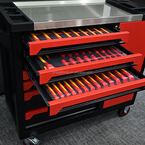 Coffret à outils professionnel pour mécaniciens avec ciseaux, marteau, pince, tiroirs pour atelier et usine, et armoire à outils rigide pour réparation automobile - Product Image 2