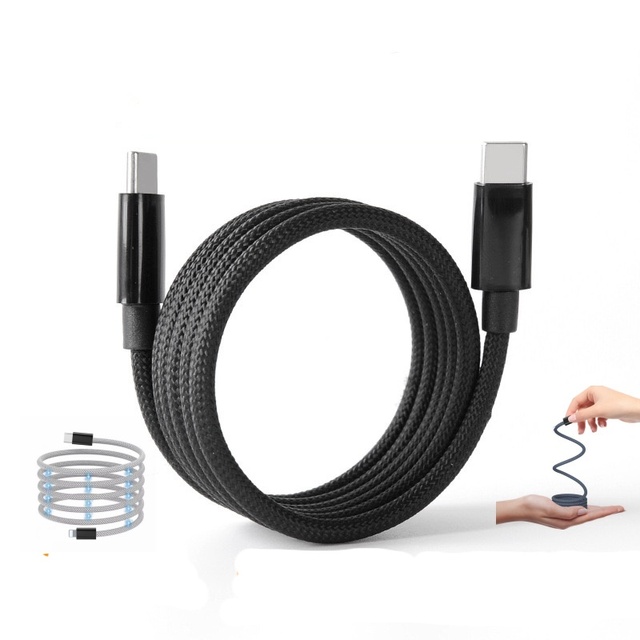Tangle-Free Magnetic USB C to Type C Cable Fast Charging PD60W USB Cable for Mobile Phone