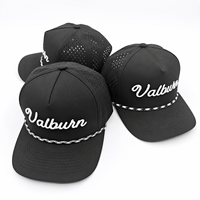 Casquette de baseball 5 panneaux imperméable avec perforations laser, broderie 3D en relief, fermeture snapback, unisexe, sport de plein air, séchage rapide