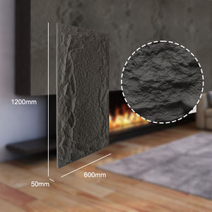 Panel de chapa sin costuras con textura 3D moderna, azulejos de piedra PU de hongo <span class=keywords><strong>Vulcano</strong></span> falso para revestimiento de pared de unidad de TV - Product Image 2