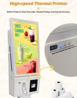 Kiosque de paiement en ligne 21,5 pouces, petit format, kiosque tactile intelligent pour commande numérique en libre-service, totem de paiement automatique pour supermarché