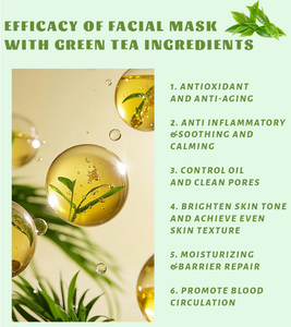 มาส์กหน้าเจลลี่คริสตัลมาส์กหน้าสารสกัดจากพืชมัทฉะใบชาคอลลาเจนสูตรอ่อนโยนซึมซับดี - Product Image 5