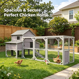 Gallinero Extra Grande con Corral Extendido, Puerta Corredera, Ventilación y Perchas para Jardín, Huerto Familiar, Agricultura Urbana y Mascotas - Product Image 1