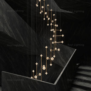 Projet de hall d'hôtel Banquet Service des ventes Villa Duplex Lustre en acier inoxydable blanc chaud personnalisé - Product Image 6