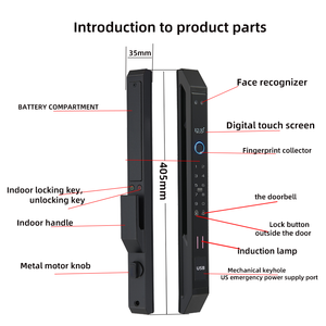 35MM Lunette étroite Reconnaissance faciale Serrure intelligente Mobile Touya Serrure à combinaison de porte en aluminium Serrure de porte intelligente automatique - Product Image 4