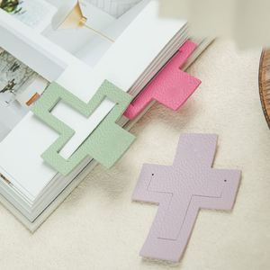 Vintage Style PU Leather Cross <b>Bookmarks</b> Page Clips Gift for Readers Book Lovers Retro Page Holders for Reading - Product Image 4