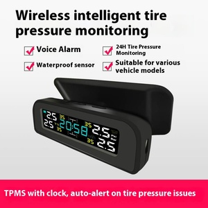 Solar Powered Wireless Digital Tire Monitor System 4 Internal Sensor Automobile Monitoring <b>TPMS</b>-02 Digital Tire Monitor - Product Image 2