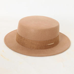 Nouveauté 2025 Chapeaux Fedora Unisexe Classiques de Haute Qualité Style Français en Feutre de <span class=keywords><strong>Laine</strong></span> Logo Personnalisé Large Bord pour les Fêtes d'Hiver - Product Image 4