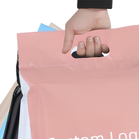 Sacs d'expédition en polyéthylène avec poignée découpée, sacs postaux multicolores unis, vente en gros, prix usine