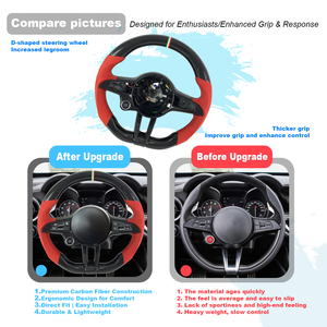 Accessori interni auto in fibra di carbonio e pelle volante per <span class=keywords><strong>Alfa</strong></span> <span class=keywords><strong>Romeo</strong></span> Giulia S Special LV - Product Image 4