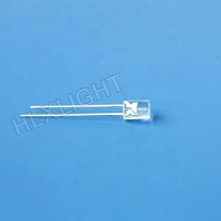 LED 3MM 5MM à trou, LED DIP cylindrique plat, lentille transparente, Diode électroluminescente rouge, verte, blanche, jaune, bleue, orange, 0.06W 90