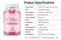 Gummies de glutathion et collagène protéiné, antioxydant, complément beauté, marque privée, 60 unités pour adultes